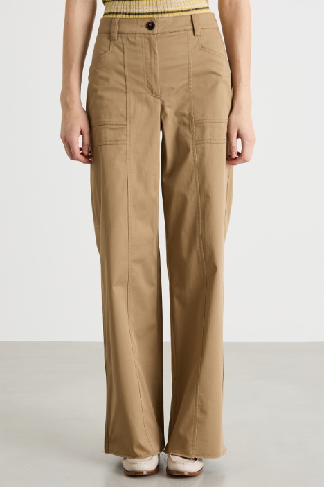 Pantalón ancho de gabardina