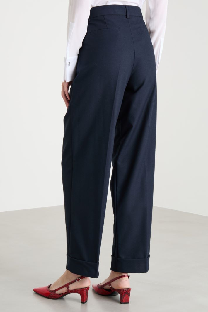 Wide-leg flannel trousers Intrend - 4