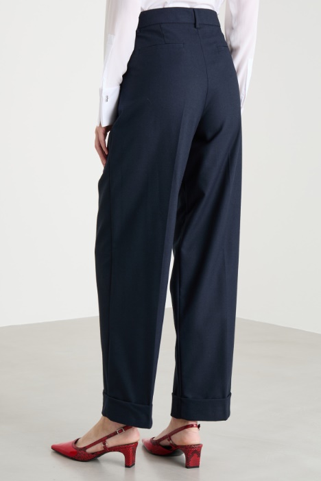 Pantalone ampio in flanella