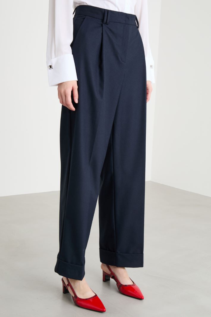 Wide-leg flannel trousers Intrend - 2