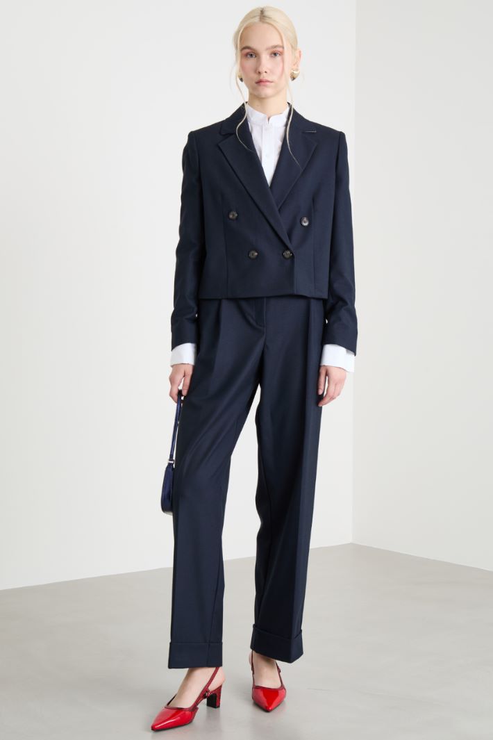 Wide-leg flannel trousers Intrend