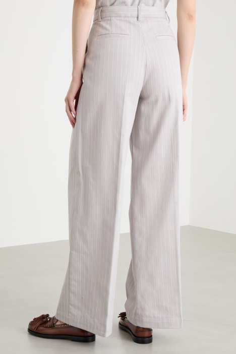 Pantalone ampio gessato