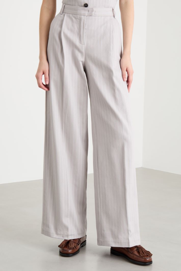Pinstriped wide-leg trousers Intrend - 2