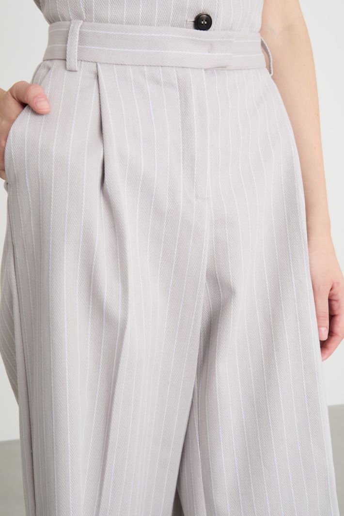 Pinstriped wide-leg trousers Intrend - 3