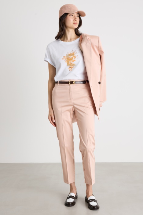 Stretch-cotton cigarette trousers Intrend