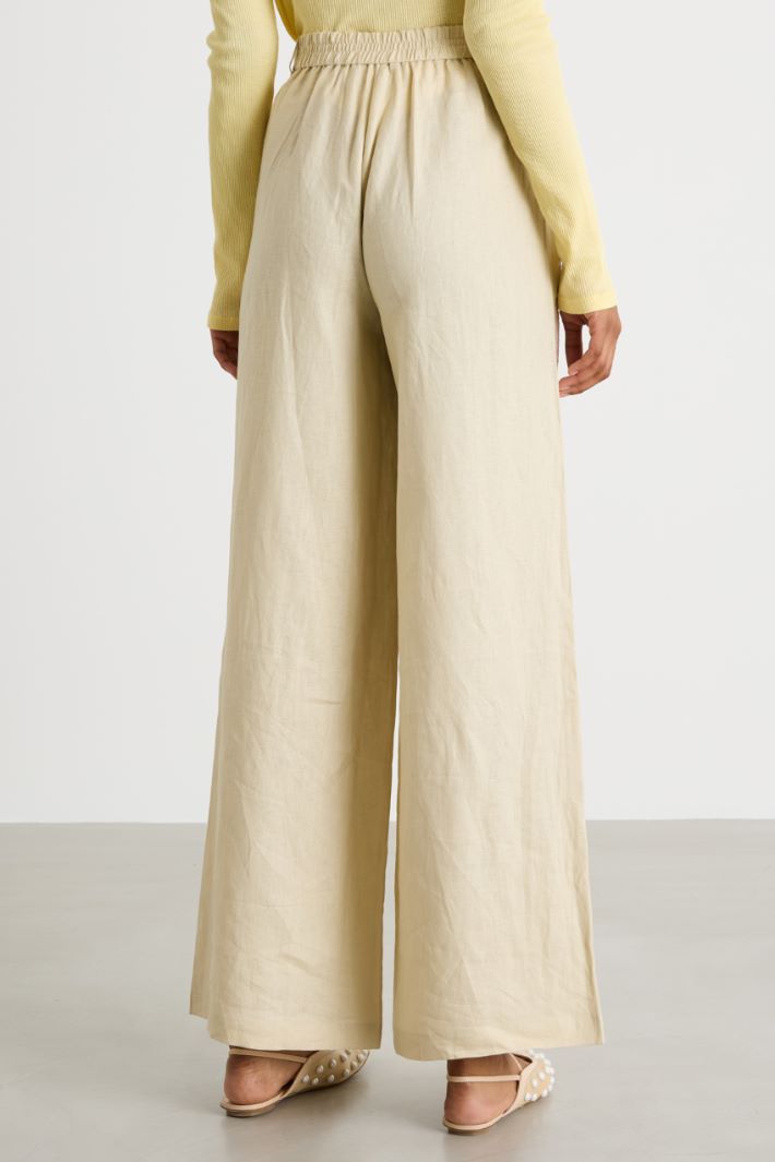 Wide-leg linen trousers Intrend - 4