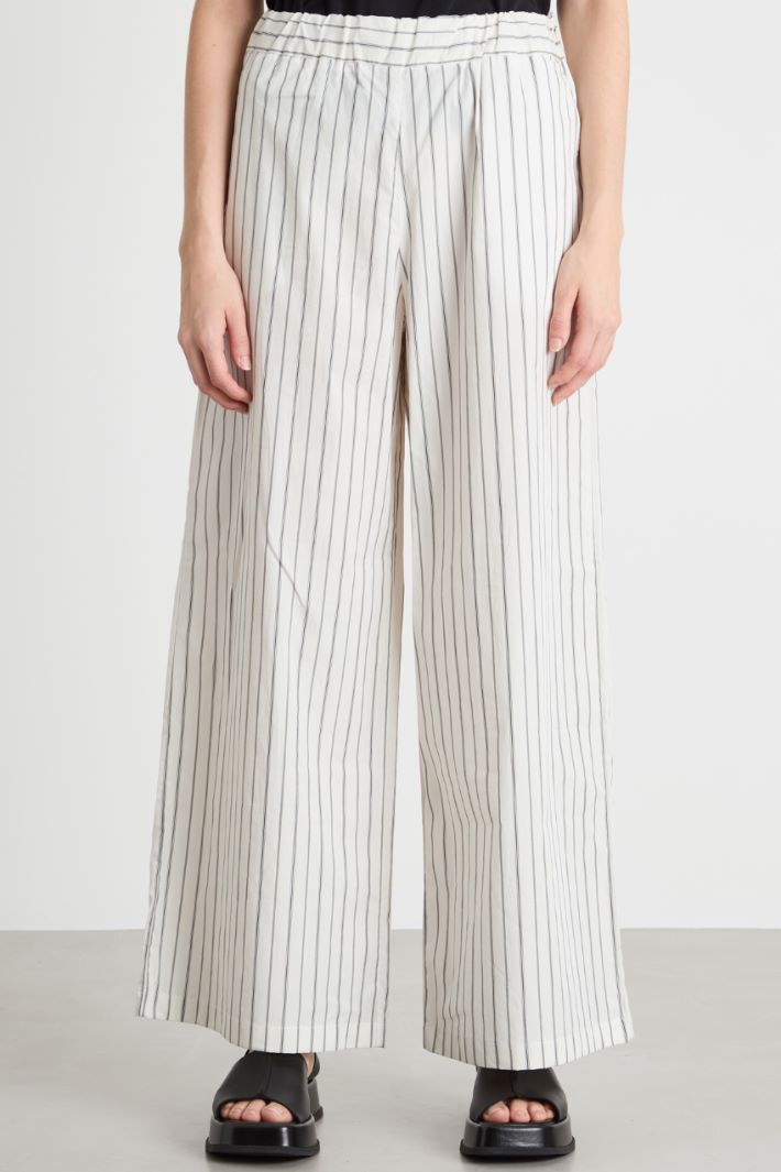 Wide-leg poplin trousers Intrend - 2