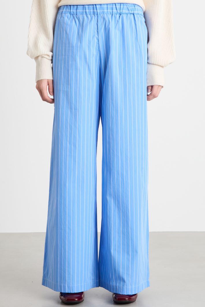 Wide-leg poplin trousers Intrend - 2