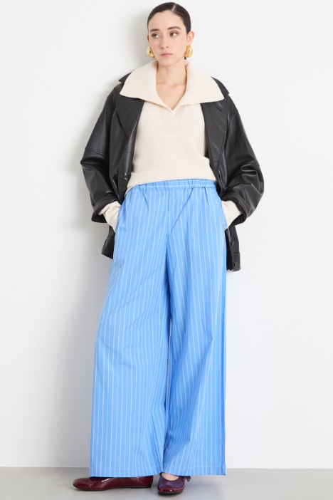 Wide-leg poplin trousers Intrend