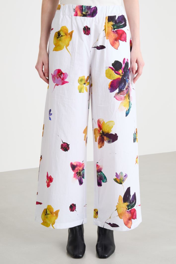 Wide-leg poplin trousers Intrend - 2