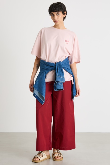 Wide-leg poplin trousers Intrend