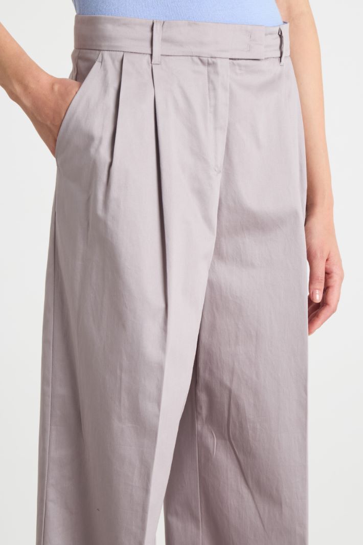 Pleated wide-leg sateen trousers Intrend - 3