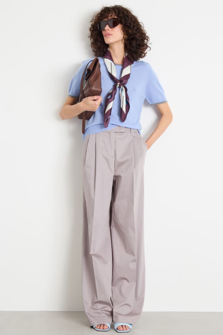 Pleated wide-leg sateen trousers Intrend