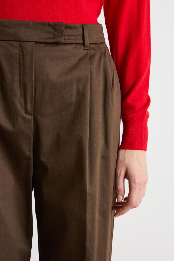 Pleated wide-leg sateen trousers Intrend - 3