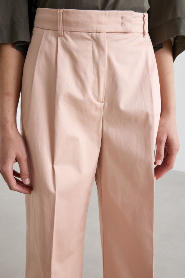 Pleated wide-leg sateen trousers Intrend - 3