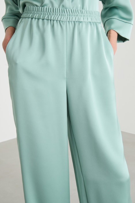 Pantalone fluido in raso