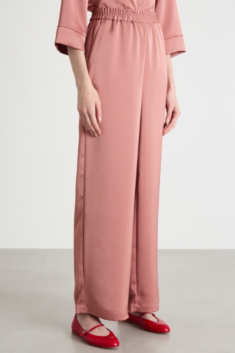 Pantalone fluido in raso