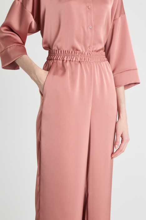 Pantalone fluido in raso