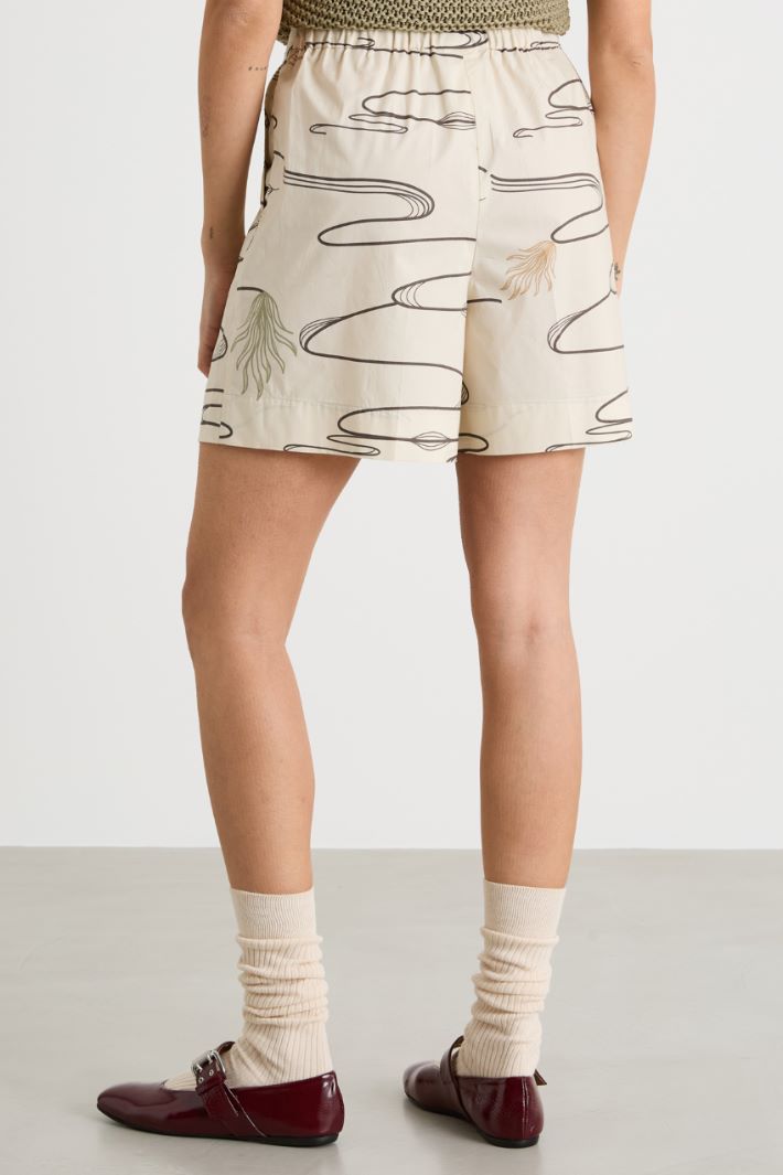 Shorts in popeline stampato Intrend - 4