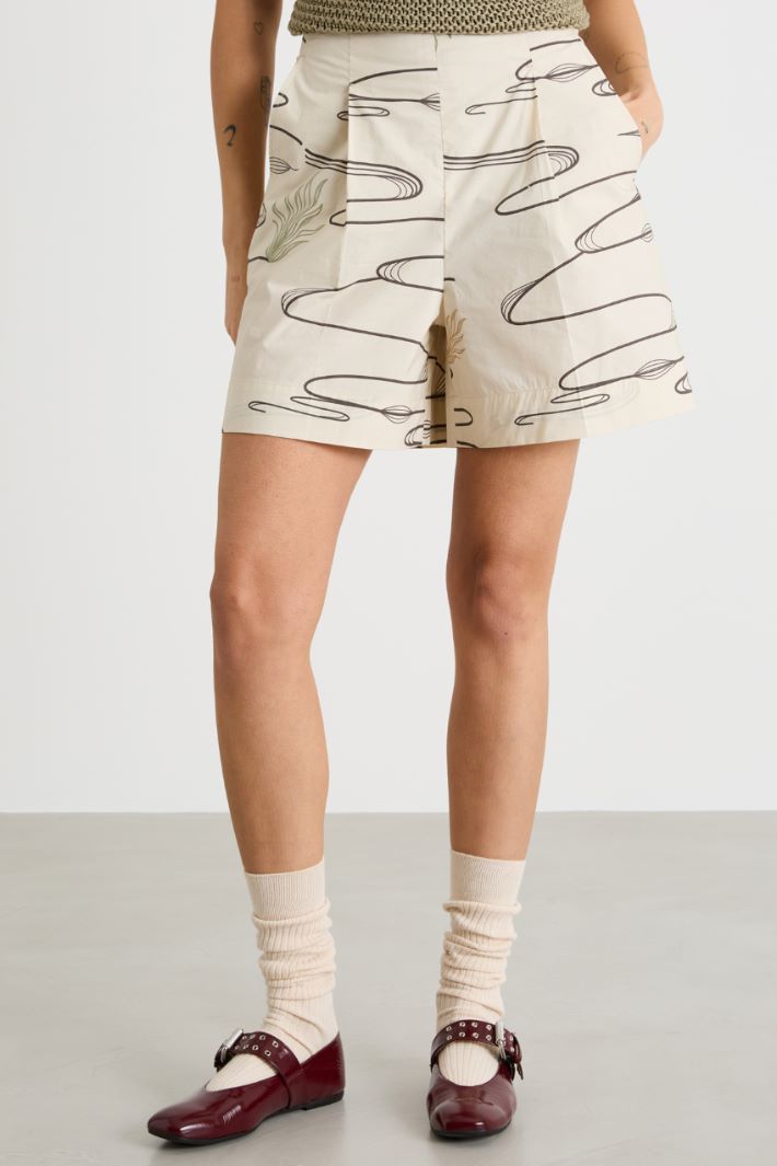 Shorts in popeline stampato Intrend - 2