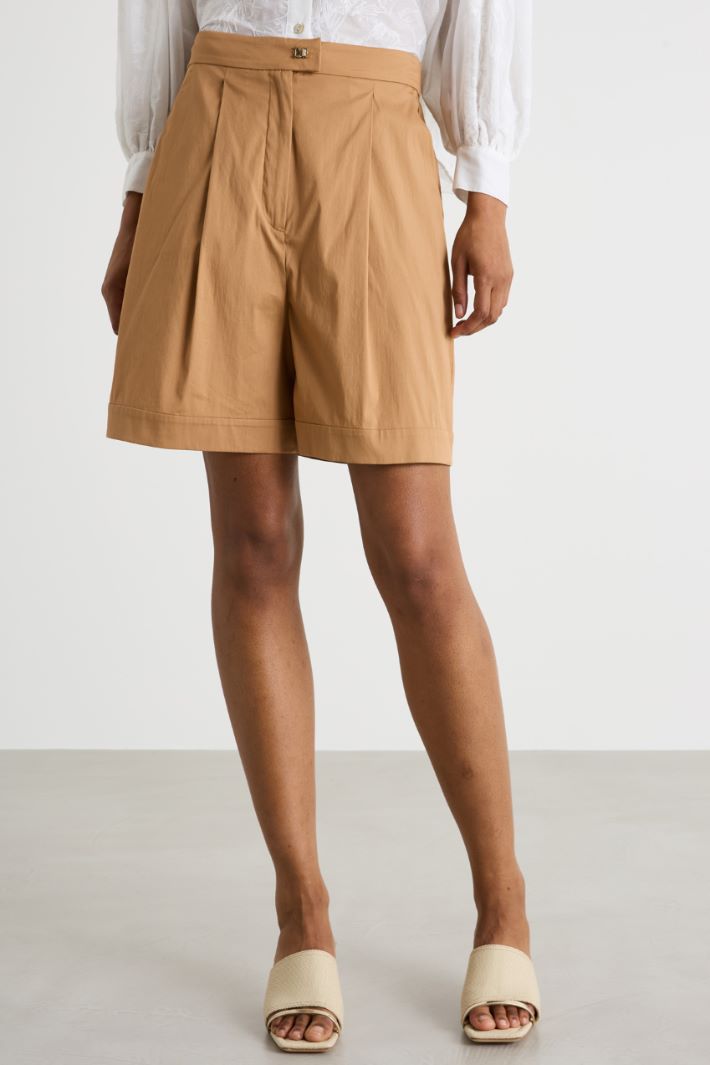 Stretch poplin Bermuda shorts Intrend - 2