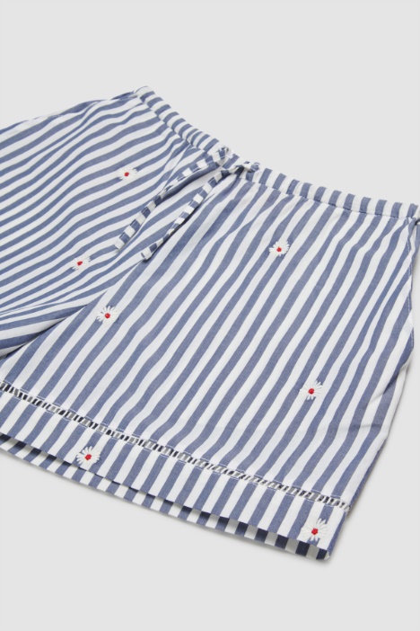 Shorts in popeline a righe BAMBINI
