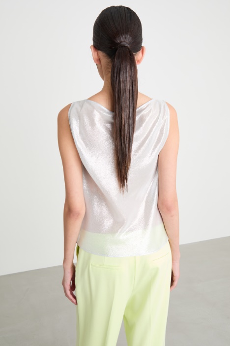 Top in georgette laminata