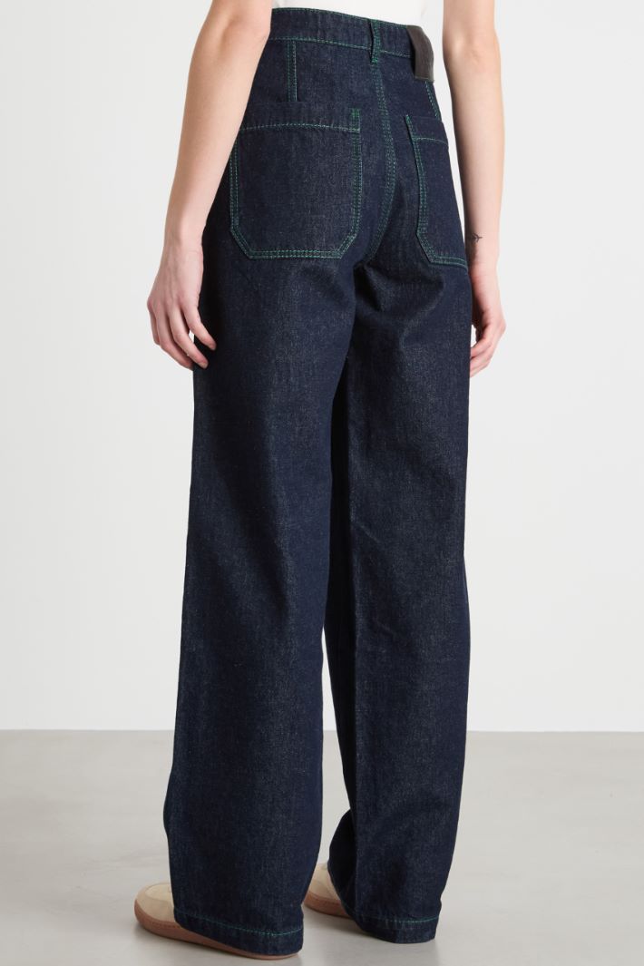 Wide-leg jeans with oversized patch pockets Intrend - 4
