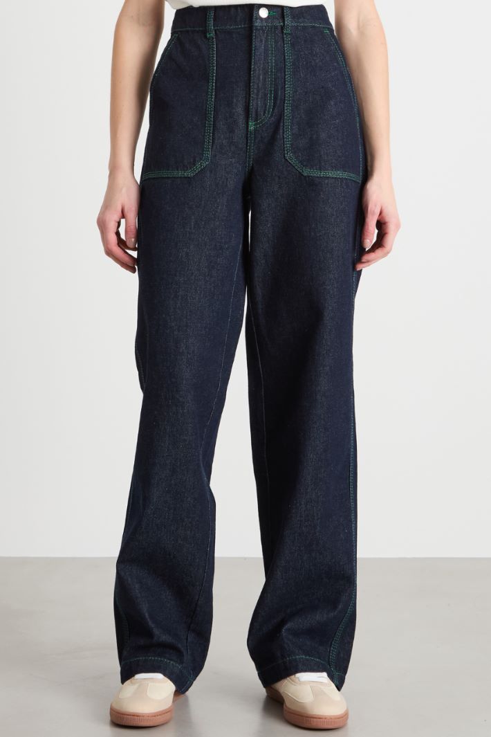 Wide-leg jeans with oversized patch pockets Intrend - 2