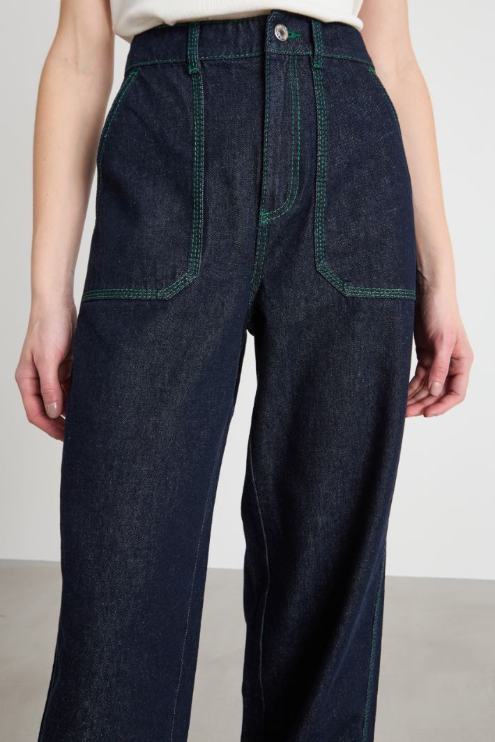 Wide-leg jeans with oversized patch pockets Intrend - 3