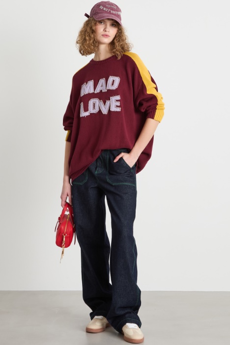 Wide-leg jeans with oversized patch pockets Intrend