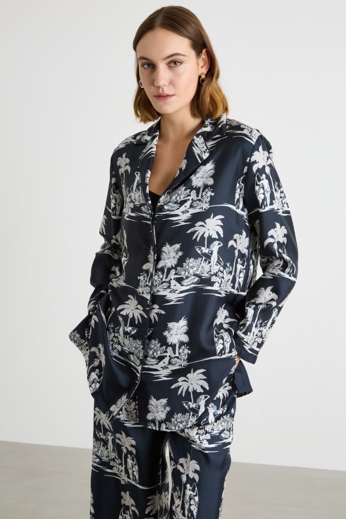 Blusa de twill estampado Intrend - 2