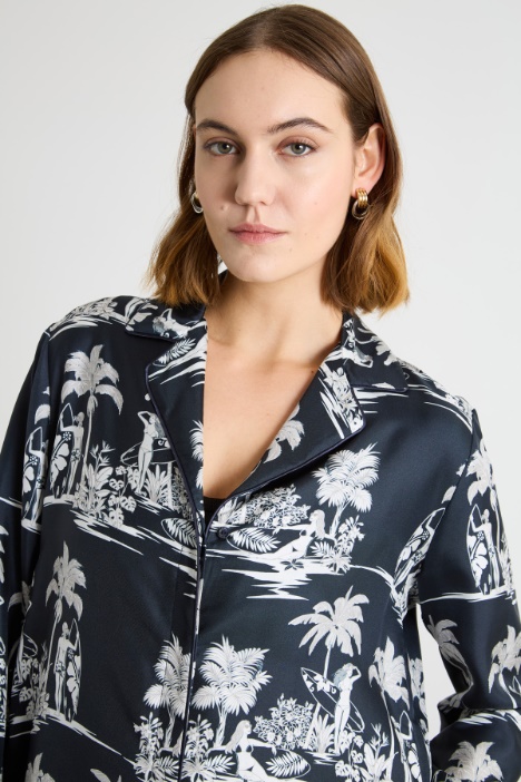 Casacca in twill stampato