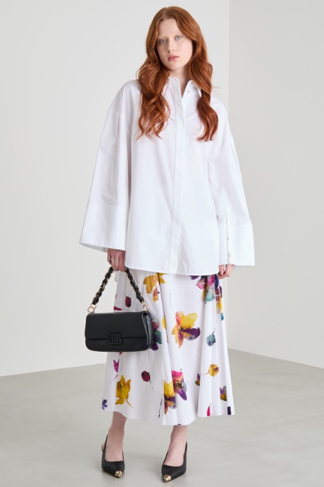 Flared-sleeve satin shirt Intrend