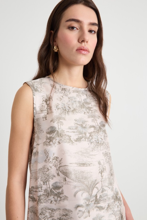 Blusa sin mangas de twill estampado