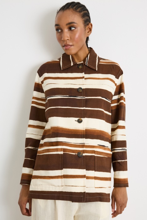 Printed drill jacket Intrend