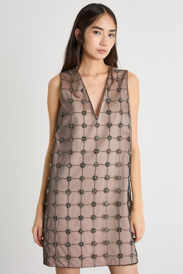 Short embellished duchesse dress Intrend - 2