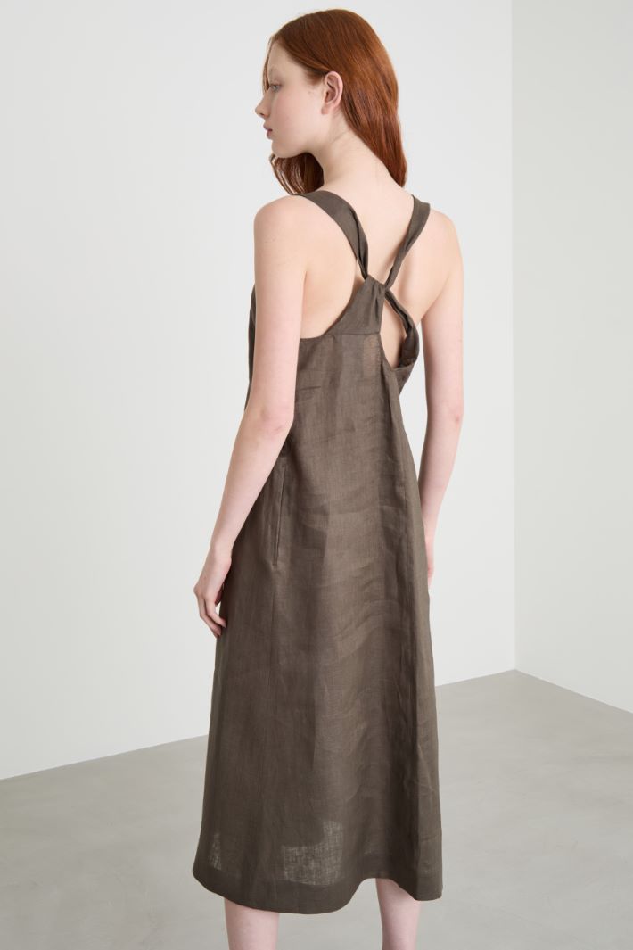 Long linen canvas dress Intrend - 4