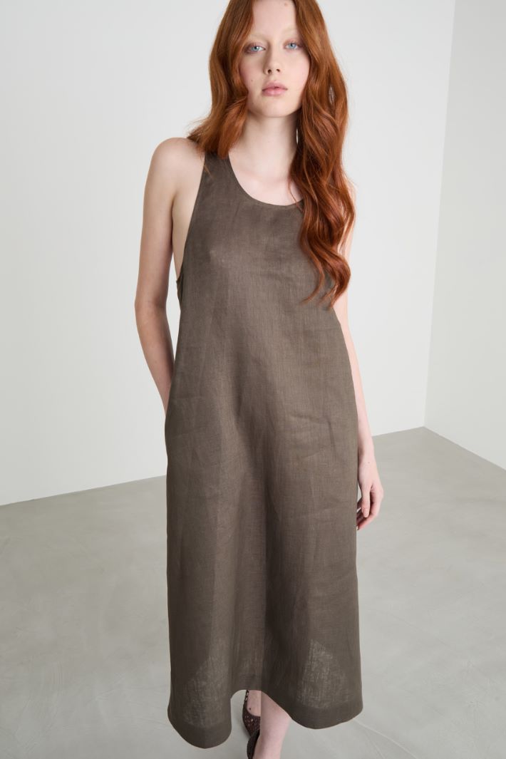 Long linen canvas dress Intrend - 2