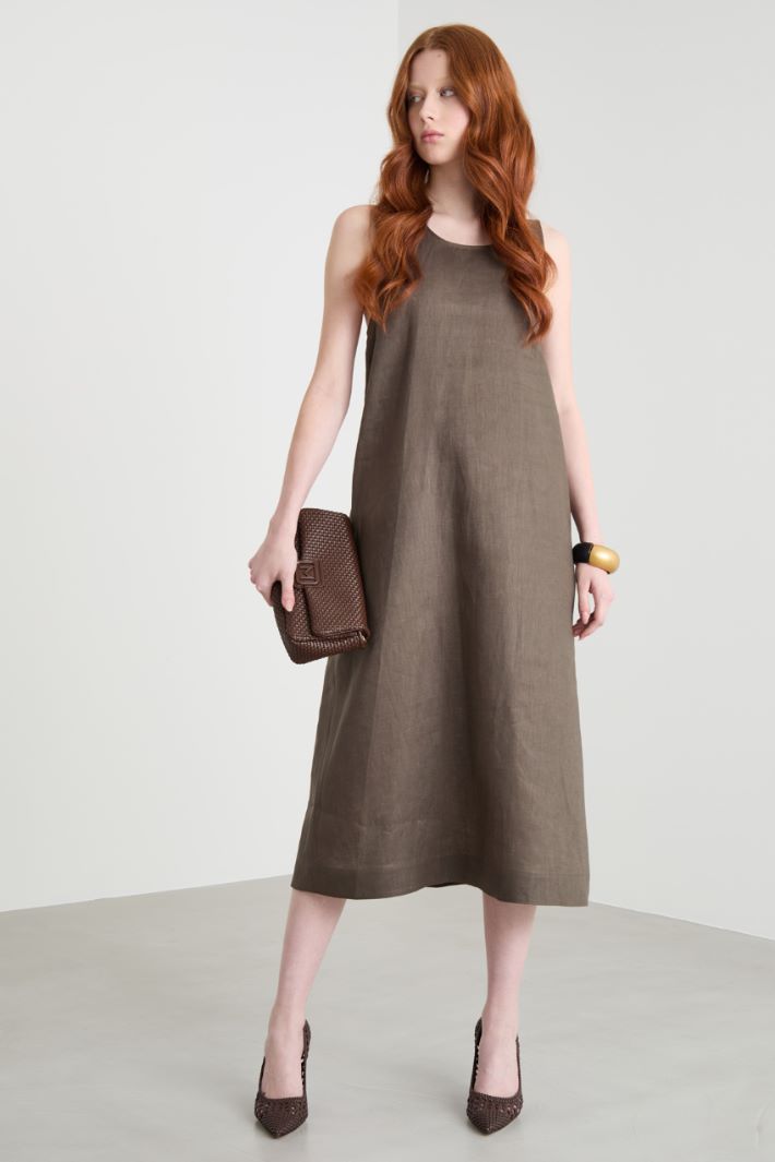 Long linen canvas dress Intrend