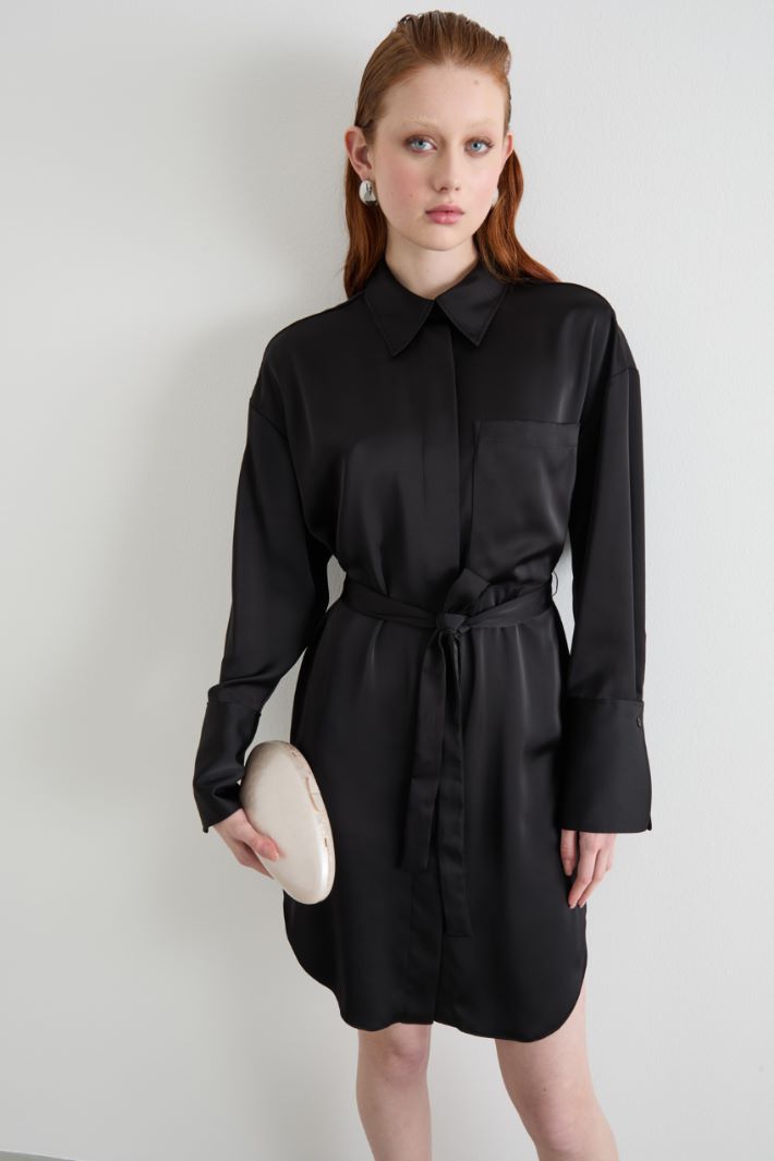 Satin shirt dress Intrend - 2