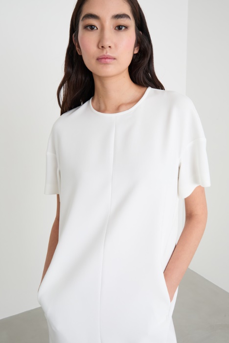 Abito T-shirt in cady