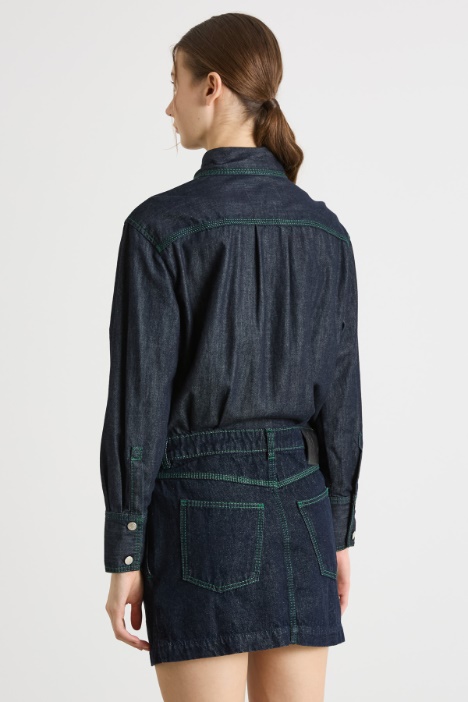 Abito chemisier corto in jeans