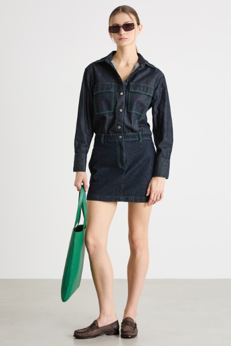 Short denim shirt dress Intrend