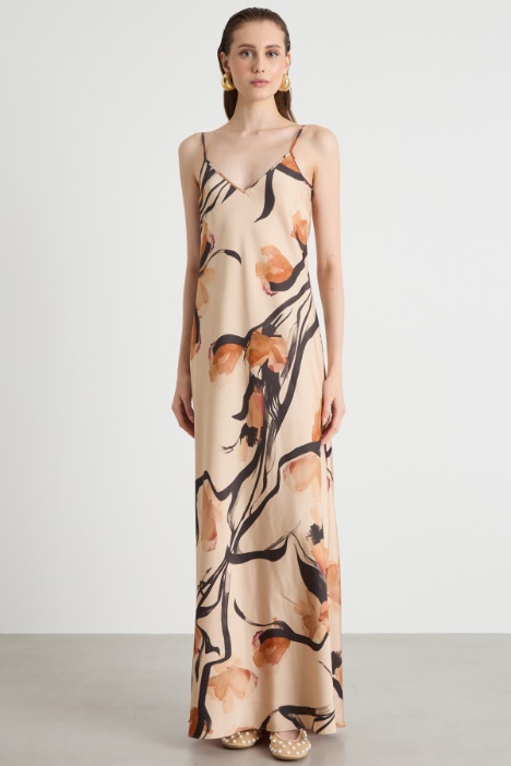 Maxi slip dress in raso