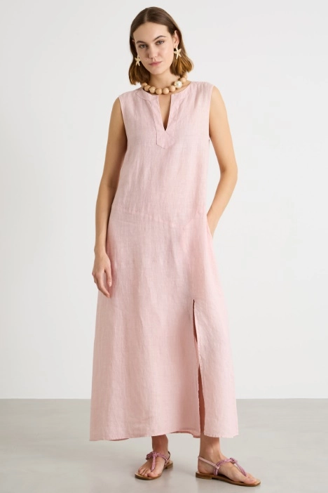 A-line linen maxi dress - Intrend