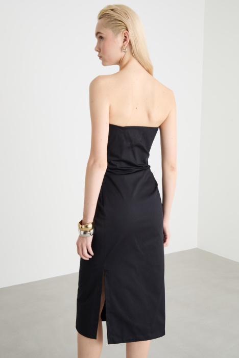 Abito bustier in gabardina