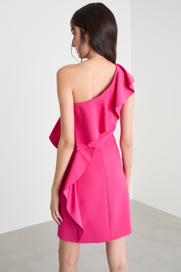 One-shoulder dress with asymmetric flounce Intrend - 4