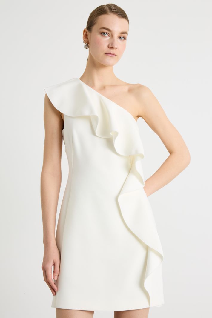 One-shoulder dress with asymmetric flounce Intrend - 2