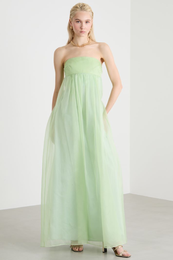 Abito bustier lungo in organza Intrend - 2